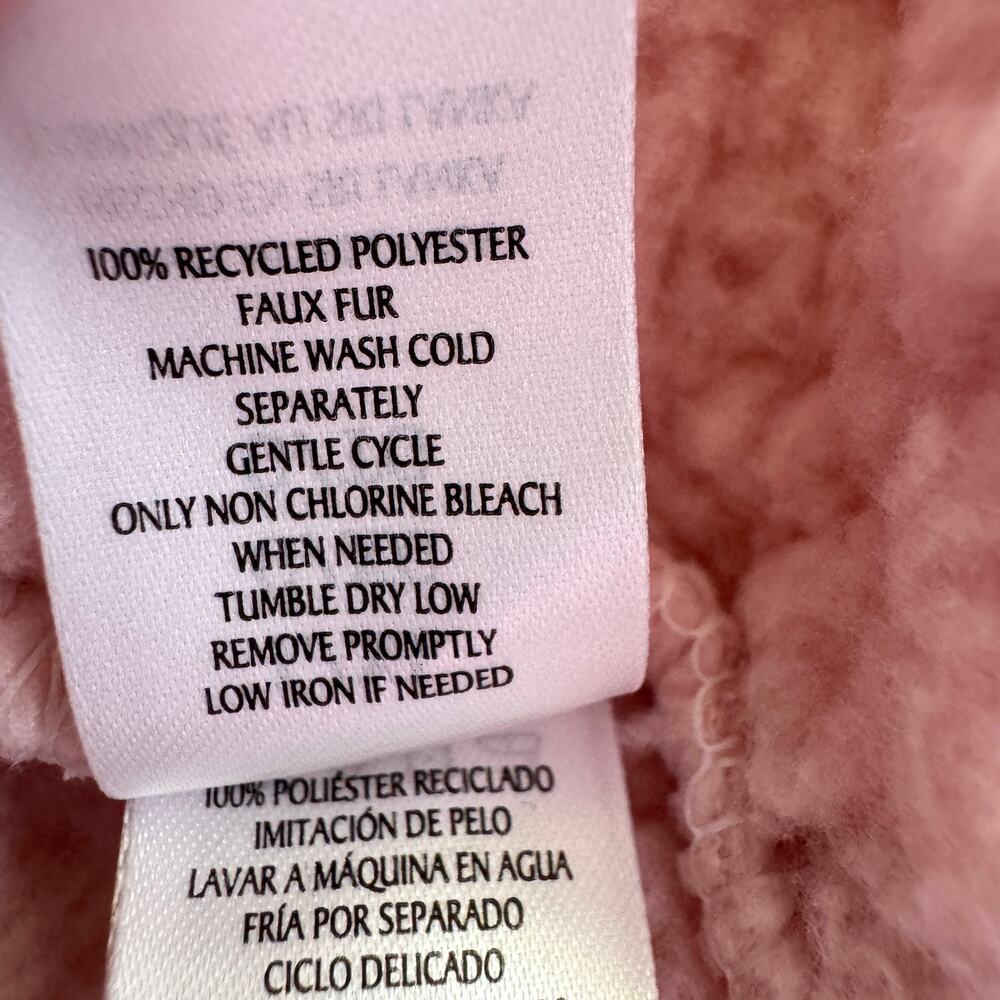 Sancturary Womens Shawl Collar Sherpa Robe Size L/XL Plush Checker Winter Pink - Picture 13 of 14